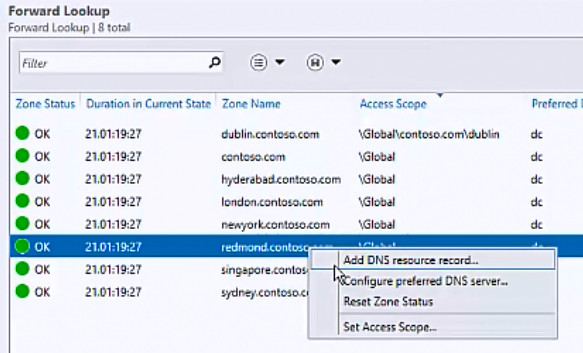 Hinzufügen eines DNS-Ressourceneintrags