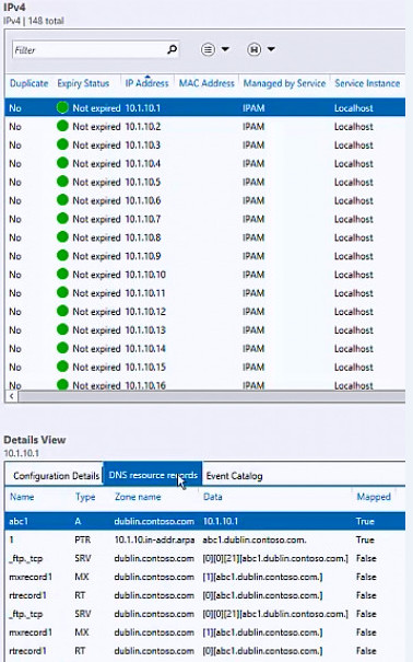 Anzeige von DNS-Ressourceneinträgen