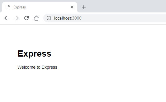 Screenshot der in einem Browser ausgeführten Express-App