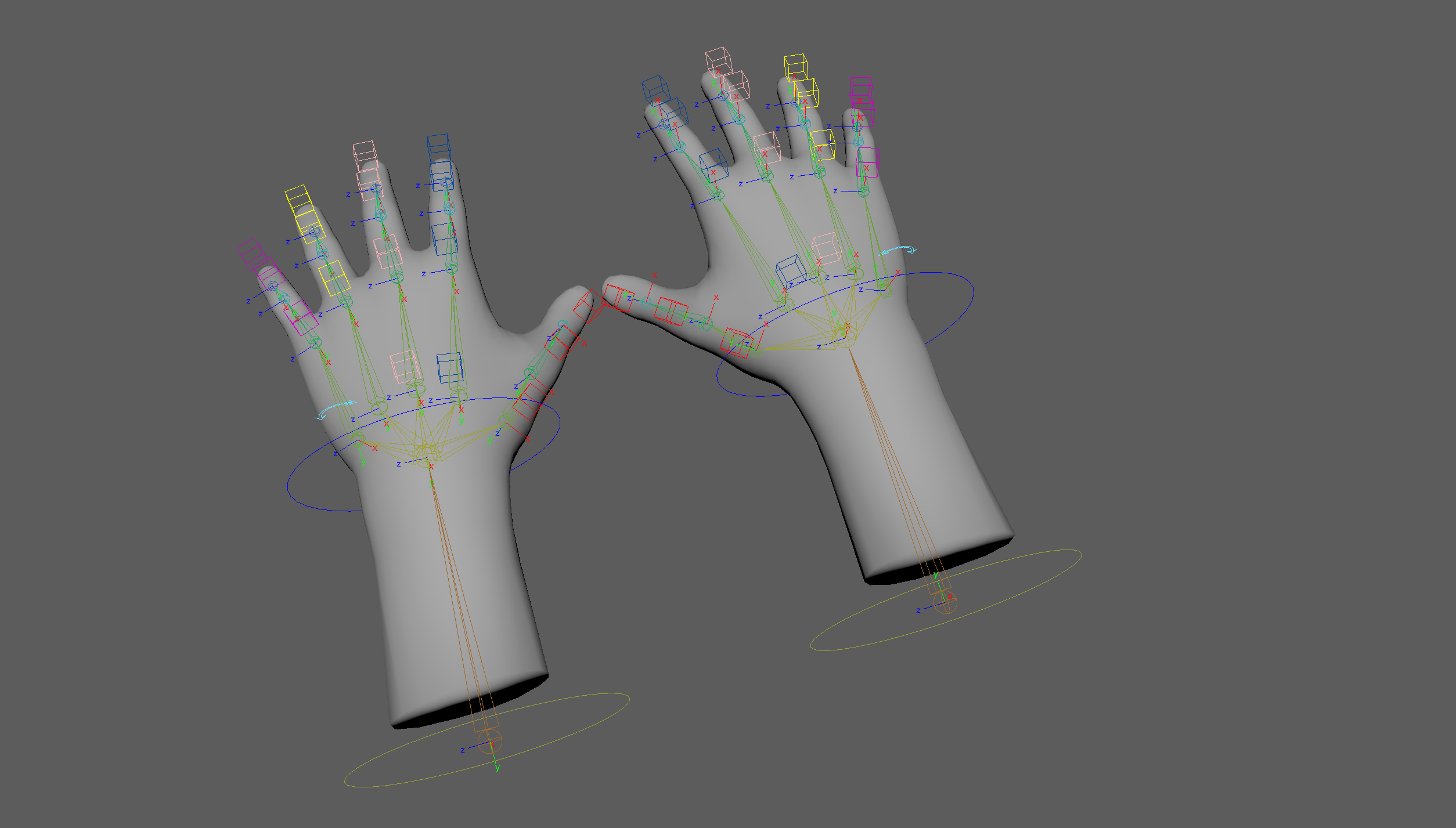 Beispiel: Hand coach rig in Maya