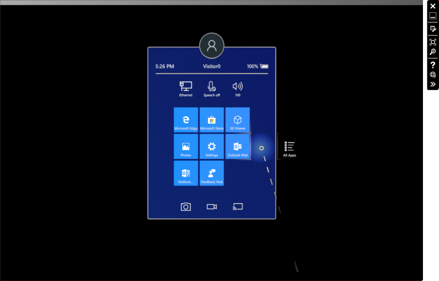 Hauptfenster des HoloLens 2-Emulators