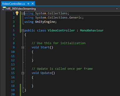 Screenshot des Codes für die Videocontroller-Datei.