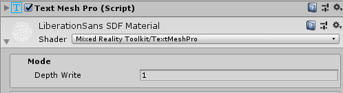 Korrektur des Text Mesh Pro Tiefenpuffers