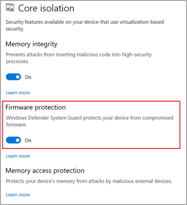 Windows-Sicherheit Einstellungen.