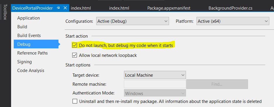 Versetzen des Plug-Ins in den Debugmodus