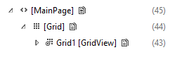 Visuelle Struktur mit nicht geladenem ListView-Steuerelement.