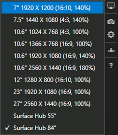 Auflösungen des Visual Studio-Simulators