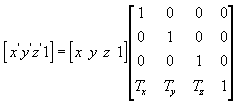 Formel einer Übersetzungsmatrix für einen neuen Punkt