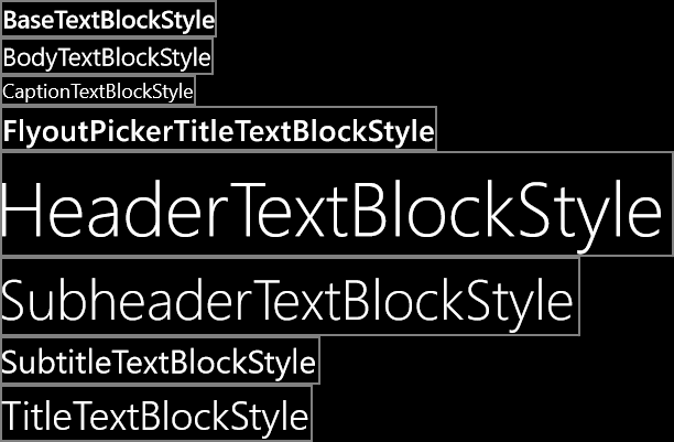 Systemtextblock-Formatvorlagen für Windows 10-Apps