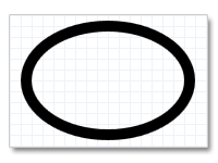 Abbildung einer Ellipse mit vollfarbigem Strich