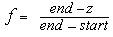 Formel, die den Wert von GL_LINEAR Nebel zeigt.