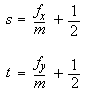 Gleichung mit Werten, die den Texturkoordinaten 