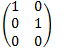 Drei-mal-zwei-Identitätsmatrix