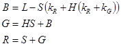 Mathematischer Gleichungsschritt einer von sechs Konvertierungen der HSL-Farbe in RGB.