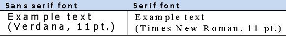 Serifenschriftart sans im Vergleich zur Serifenschrift