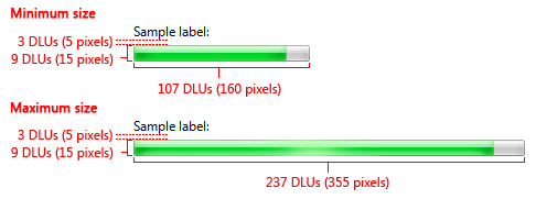 Diagramm mit Dimensionierung und Abstand 