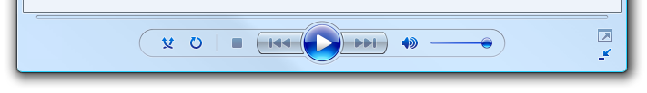 Screenshot der zentrierten Media Player-Steuerelemente 