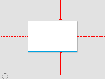 Abbildung des Fensters, das etwas über der Mitte platziert ist 