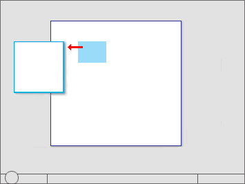 Abbildung eines kontextbezogenen Fensters, das sich links vom Objekt befindet 