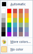 des dropdowncolorpicker-Elements mit dem colortemplate-Attribut, das auf 