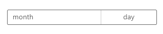 Eine Datumsauswahl mit ausgeblendetem Jahresfeld.