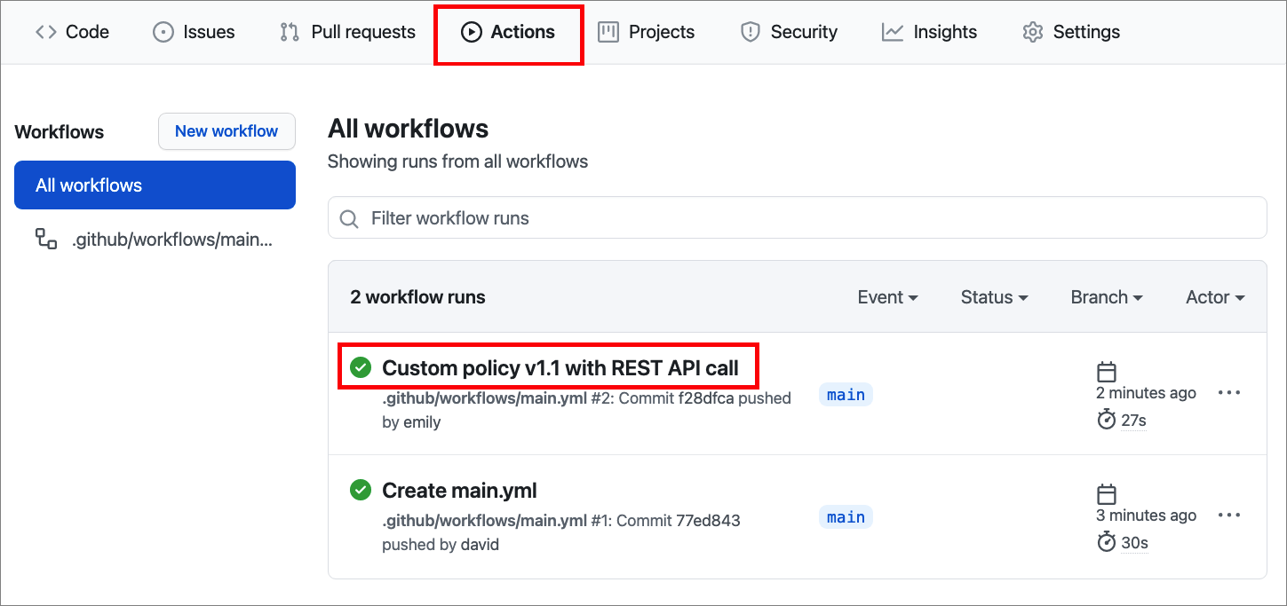 Screenshot showing how to select workflow activity