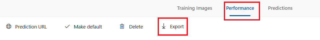 Screenshot that shows the export icon.