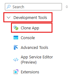 Screenshot showing how to clone your app.