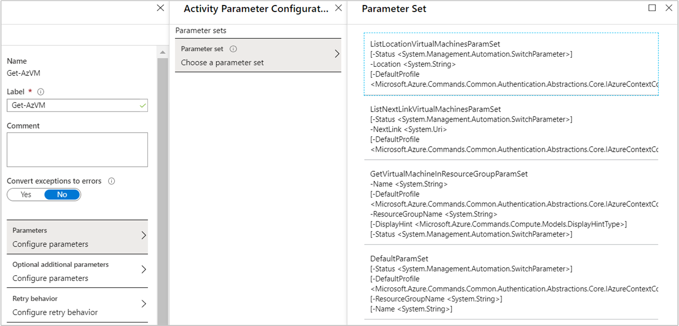 Parameter set