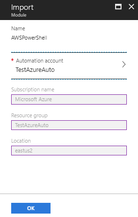 Import Module page