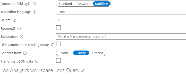 Screenshot that shows the option Pre-format JSON data.