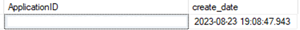 Screenshot of SQL Server Management Studio (SSMS) query output for the Application ID.