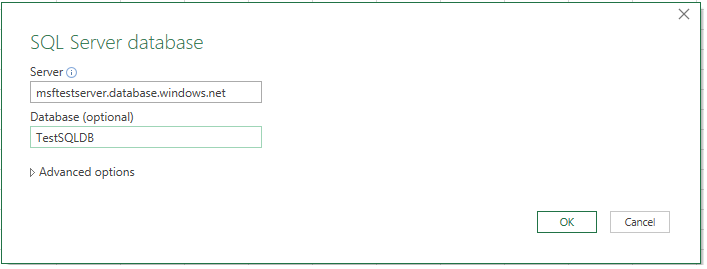 Connect to Database Server Dialog box