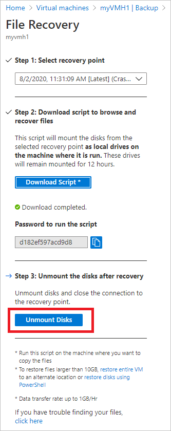 Unmount disks