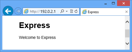 A web page containing welcome to express.