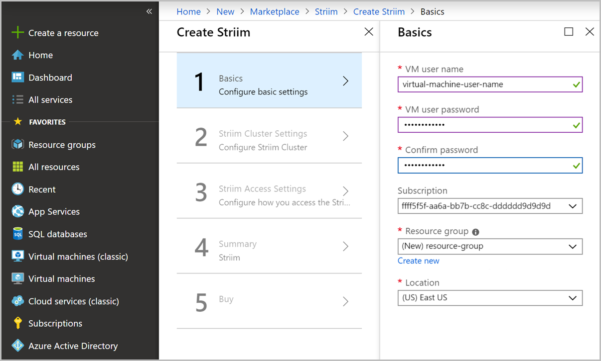 Configure basic settings for Striim