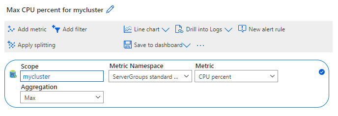 Screenshot that shows selecting dimension and aggregation.