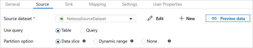 Screenshot of partition options