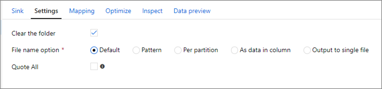 sink options