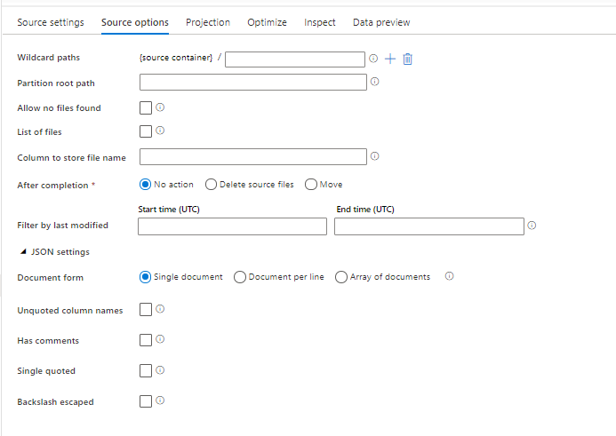 JSON Settings