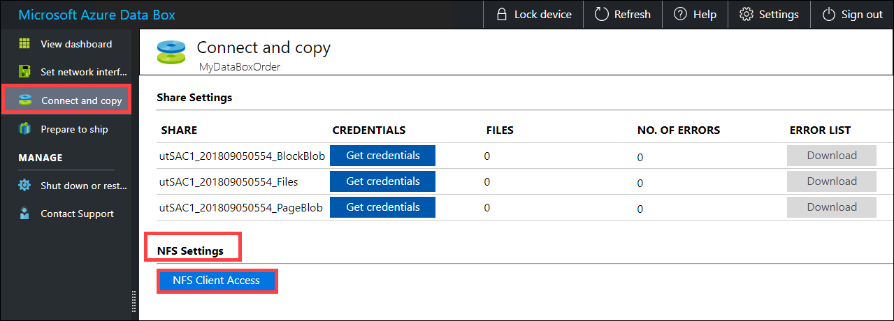 Configure NFS client access 1