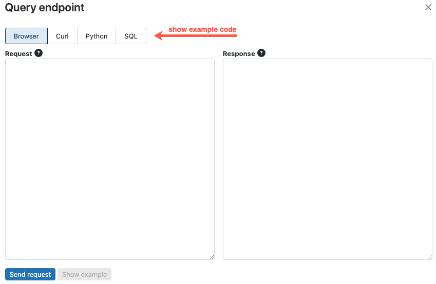 query endpoint dialog