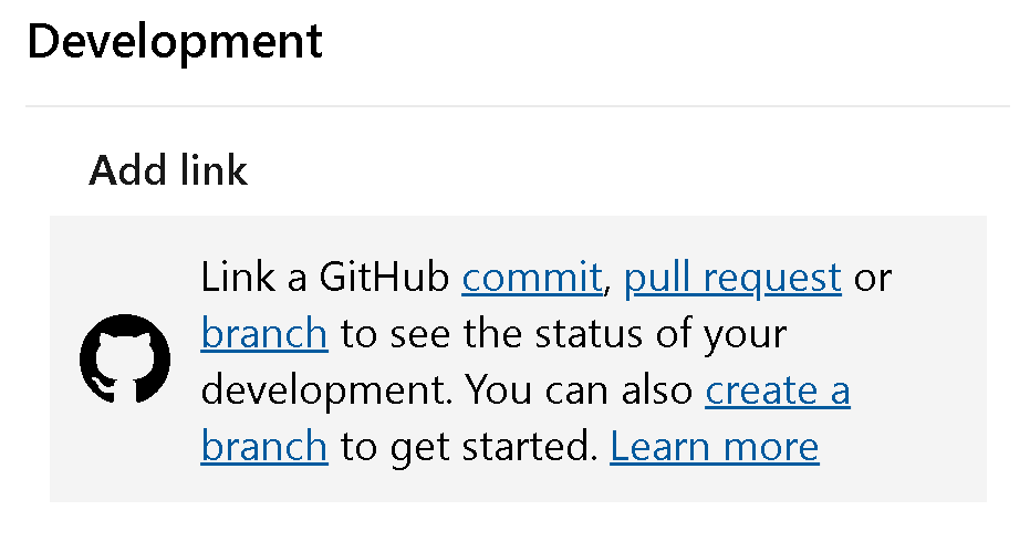 Screenshot of Development control for GitHub.