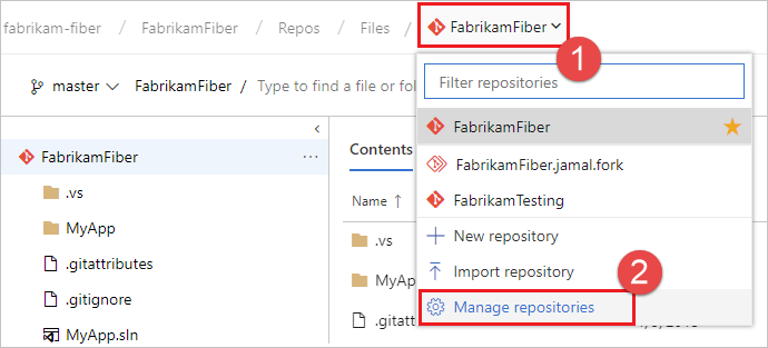 Manage repositories