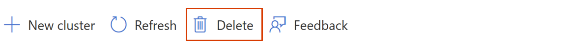 Screenshot showing how to delete cluster pool.