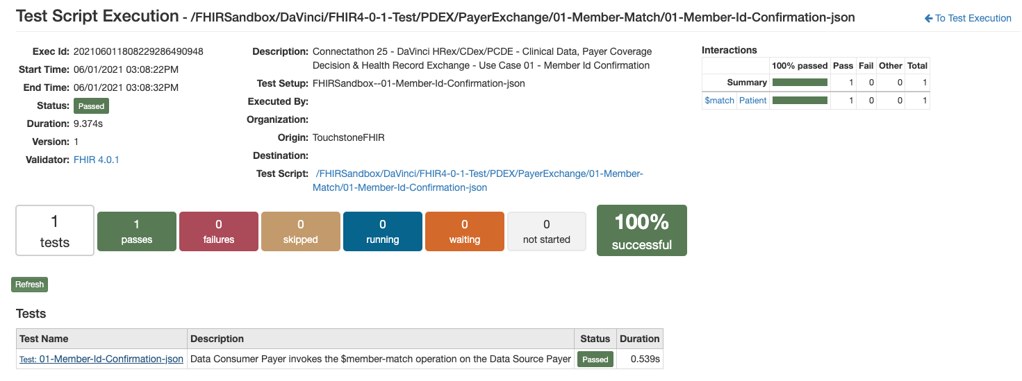 Da Vinci PDex test script passed.