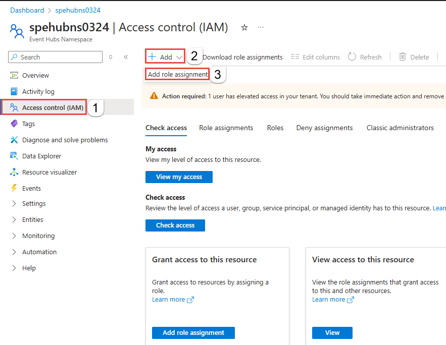 A screenshot showing how to assign a role.