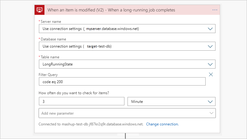 Screenshot that shows the SQL trigger for when an item is modified.