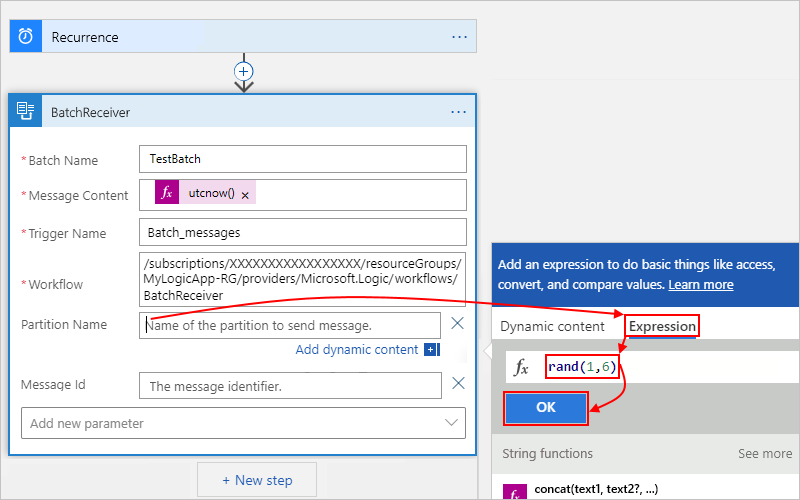 Set up a partition for your target batch