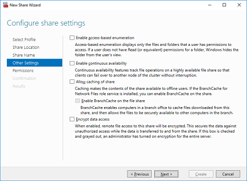 Figure 10: Disable all settings